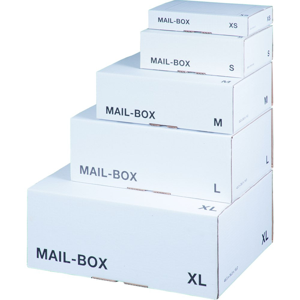 ValueX Mailing Box Medium 331 x 241 x 104mm White (Pack 20) - 212111220 - NWT FM SOLUTIONS - YOUR CATERING WHOLESALER