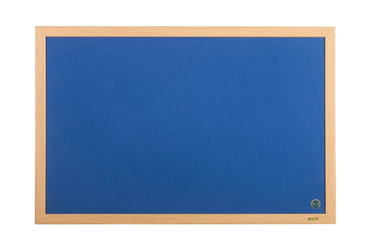 Bi-Office Earth-It Blue Felt Noticeboard Oak Wood Frame 1800x1200mm - FB8543233 - NWT FM SOLUTIONS - YOUR CATERING WHOLESALER