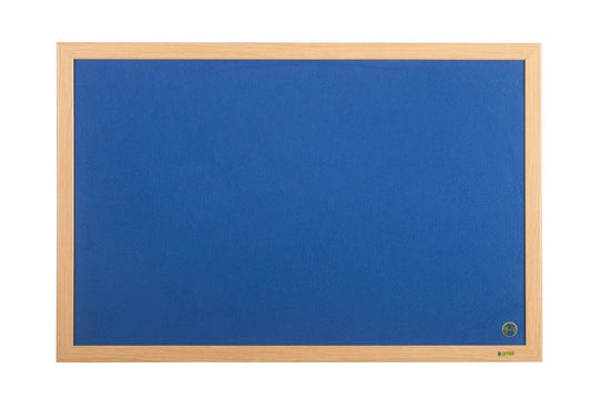 Bi-Office Earth-It Blue Felt Noticeboard Oak Wood Frame 1800x1200mm - FB8543233 - NWT FM SOLUTIONS - YOUR CATERING WHOLESALER
