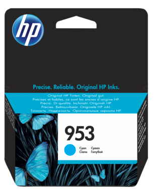 HP 953 Cyan Standard Capacity Ink Cartridge 10ml for HP OfficeJet Pro 8210/8710/8720/8730/8740 - F6U12AE - NWT FM SOLUTIONS - YOUR CATERING WHOLESALER