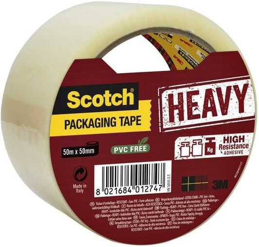 Scotch Packaging Tape Heavy Transparent 50mm x 50m (Pack 1) 7100094738 - NWT FM SOLUTIONS - YOUR CATERING WHOLESALER