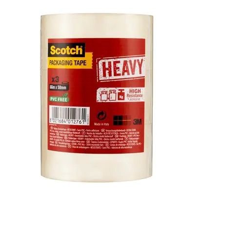 Scotch Packaging Tape Heavy Transparent 50mm x 66m (Pack 3) 7100094367 - NWT FM SOLUTIONS - YOUR CATERING WHOLESALER