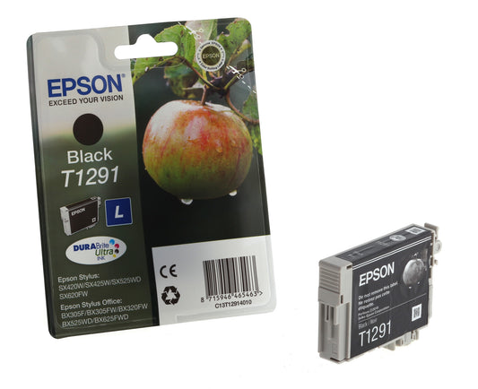 Epson T1291 Apple Black Standard Capacity Ink Cartridge 11ml - C13T12914012 - NWT FM SOLUTIONS - YOUR CATERING WHOLESALER
