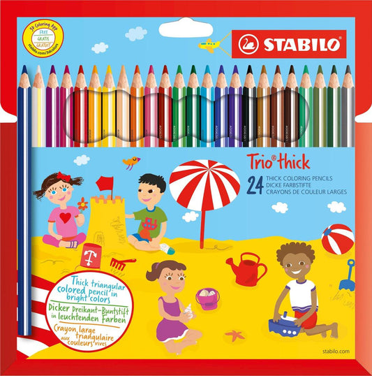 STABILO Trio Thick Colouring Pencil Assorted Colours (Pack 24) - 203/24-01 - NWT FM SOLUTIONS - YOUR CATERING WHOLESALER