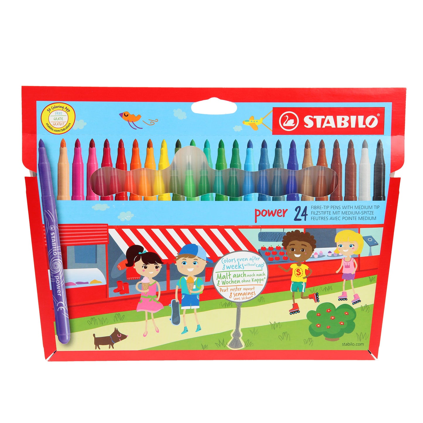 STABILO power Felt Pen 2mm Line Assorted Colours (Wallet 24) - 280/24-01 - NWT FM SOLUTIONS - YOUR CATERING WHOLESALER