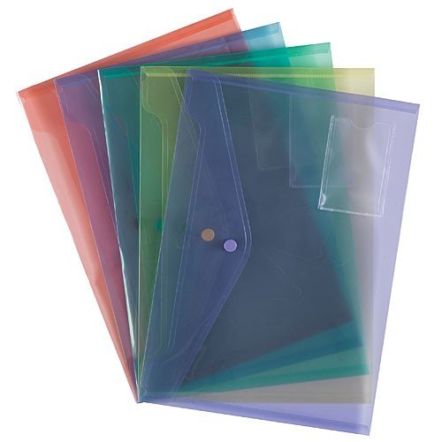 ValueX Popper Wallet Polypropylene A4 Assorted Colours (Pack 5) - 8811asst/1 - NWT FM SOLUTIONS - YOUR CATERING WHOLESALER