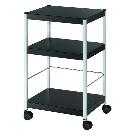 Fast Paper Mobile Trolley Small 3 Shelves Black/Silver - FDP3S01 - NWT FM SOLUTIONS - YOUR CATERING WHOLESALER