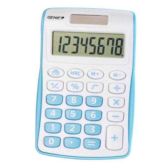 Genie 120B 8 Digit Pocket Calculator Blue - 12492 - NWT FM SOLUTIONS - YOUR CATERING WHOLESALER