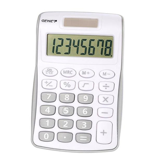 Genie 120B 8 Digit Pocket Calculator Silver - 12494 - NWT FM SOLUTIONS - YOUR CATERING WHOLESALER