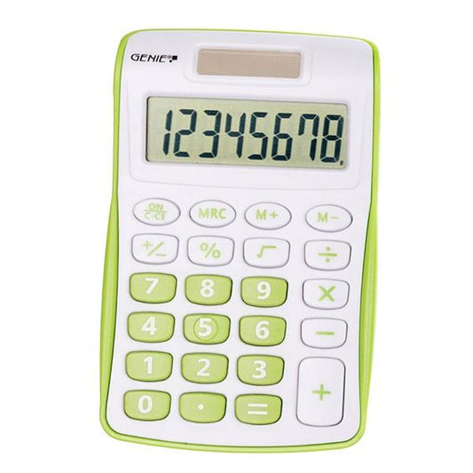 Genie 120B 8 Digit Pocket Calculator Green - 12496 - NWT FM SOLUTIONS - YOUR CATERING WHOLESALER