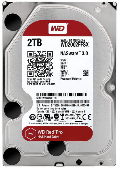 Western Digital Red Pro 2TB 3.5 Inch SATA Internal Hard Drive