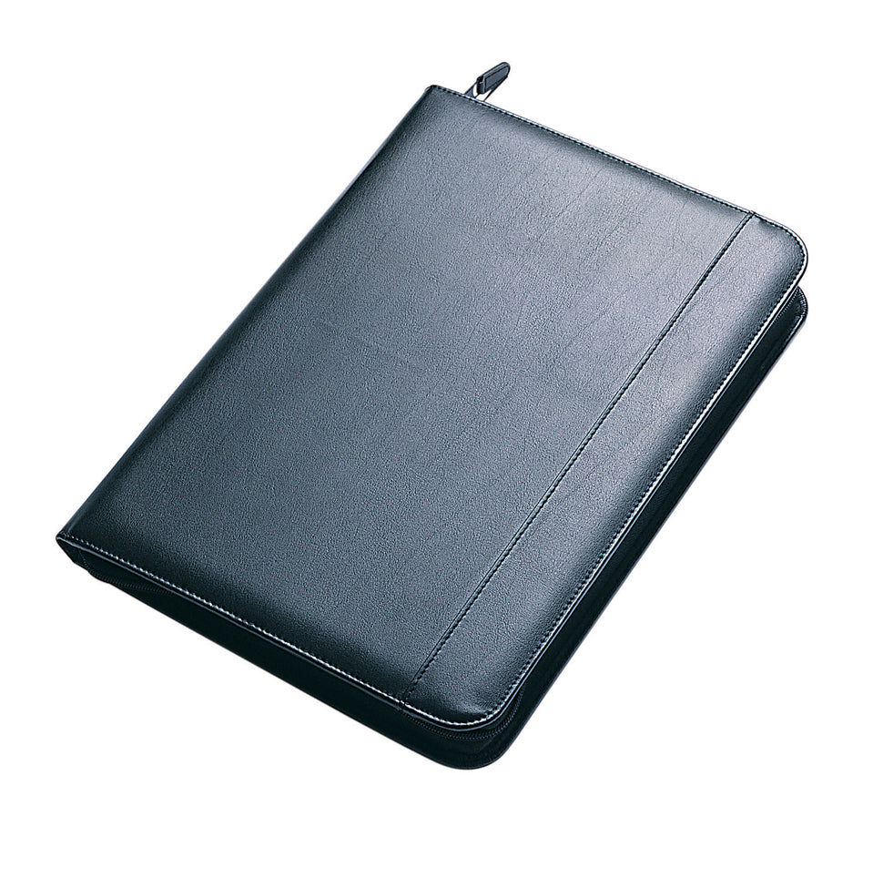 Collins A4 Conference Portfolio with Zip Leather Look Black 7018 - 815265