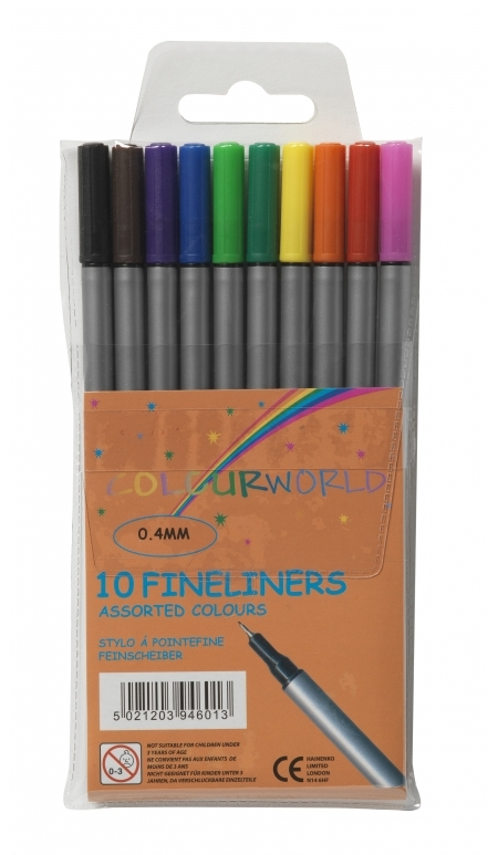 ValueX Fineliner Pen 0.4mm Line Assorted Colours (Pack 10) - 729700 - NWT FM SOLUTIONS - YOUR CATERING WHOLESALER