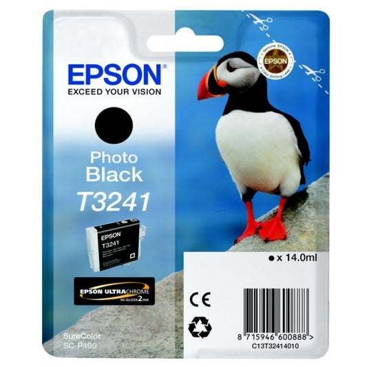 Epson T3241 Puffin Black Standard Capacity Ink Cartridge 14ml - C13T32414010 - NWT FM SOLUTIONS - YOUR CATERING WHOLESALER