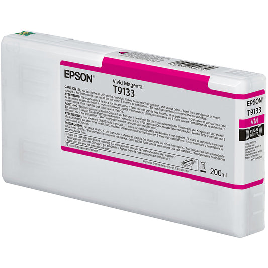 Epson T9133 Vivid Magenta Ink Cartridge 200ml - C13T913300 - NWT FM SOLUTIONS - YOUR CATERING WHOLESALER