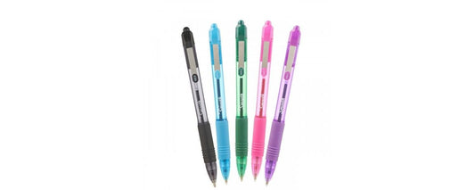 Zebra Z-Grip Smooth Rectractable Ballpoint Pen 1.0mm Tip Black/Light Blue/Green/Pink/Violet (Pack 5) - 2427 - NWT FM SOLUTIONS - YOUR CATERING WHOLESALER