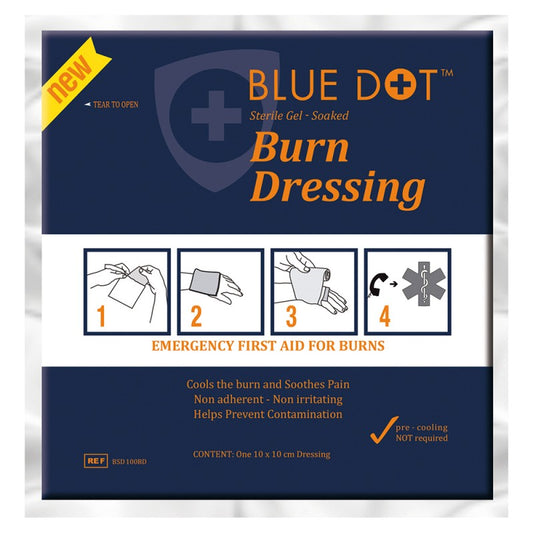 Blue Dot Burn Dressing 100x100mm (Pack 10) - 1047199 - NWT FM SOLUTIONS - YOUR CATERING WHOLESALER