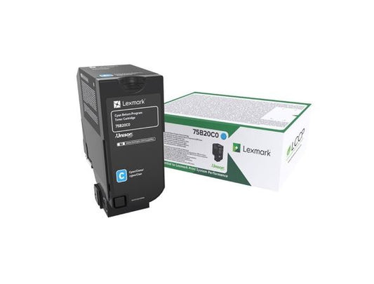 Lexmark Cyan Toner Cartridge 10K pages - 75B20C0 - NWT FM SOLUTIONS - YOUR CATERING WHOLESALER