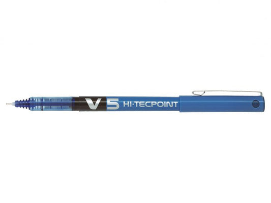 Pilot V5 Hi-Tecpoint Liquid Ink Rollerball Pen 0.5mm Tip 0.3mm Line Blue (Pack 20) - 3131910516514 - NWT FM SOLUTIONS - YOUR CATERING WHOLESALER