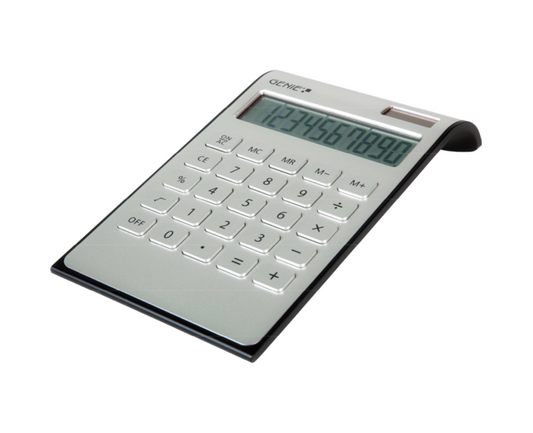 Genie DD400 10 Digit Desktop Calculator Silver - 12353 - NWT FM SOLUTIONS - YOUR CATERING WHOLESALER