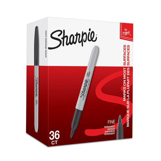 Sharpie Permanent Marker Fine Tip 0.9mm Line Black (Pack 36) - 2025040 - NWT FM SOLUTIONS - YOUR CATERING WHOLESALER