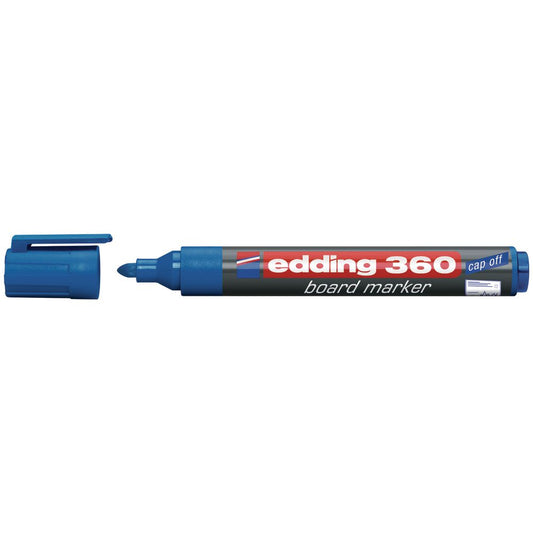 edding 360 Whiteboard Marker Bullet Tip 1.5-3mm Line Blue (Pack 10) - 4-360003 - NWT FM SOLUTIONS - YOUR CATERING WHOLESALER