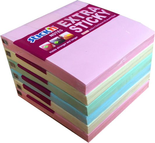 ValueX Extra Sticky Notes 76x76mm 90 Sheets Pastel Colours (Pack 6) 21659 - NWT FM SOLUTIONS - YOUR CATERING WHOLESALER