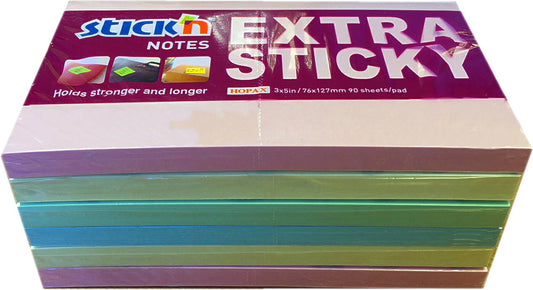 ValueX Extra Sticky Notes 76x127mm 90 Sheets Pastel Colours (Pack 6) 21669 - NWT FM SOLUTIONS - YOUR CATERING WHOLESALER
