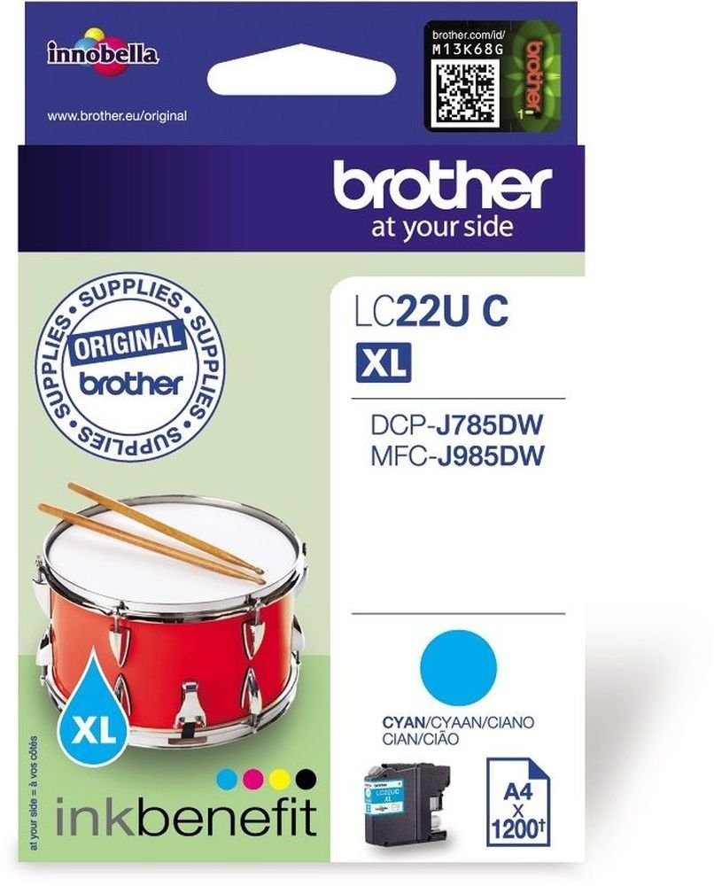 Brother Cyan Ink Cartridge 15ml - LC22UC - NWT FM SOLUTIONS - YOUR CATERING WHOLESALER