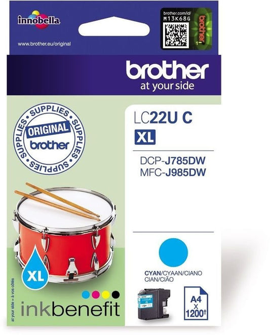 Brother Cyan Ink Cartridge 15ml - LC22UC - NWT FM SOLUTIONS - YOUR CATERING WHOLESALER