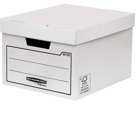 Fellowes General Storage and Archive Box Board White (Pack 10) 15502 - NWT FM SOLUTIONS - YOUR CATERING WHOLESALER