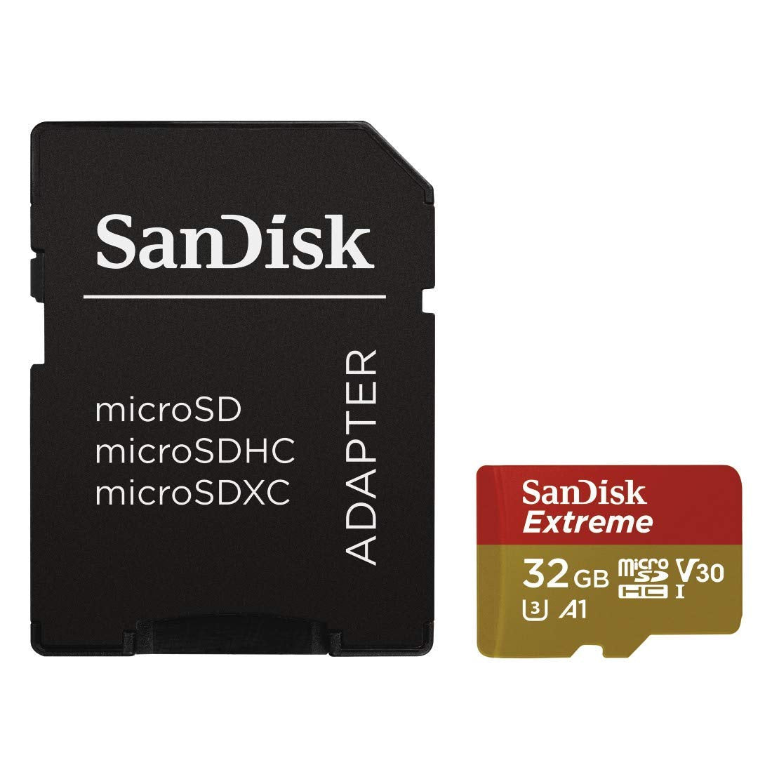 SanDisk Extreme 32GB Class 10 U3 MicroSDHC Memory Card and Adapter