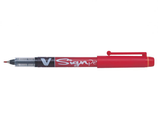 Pilot V Sign Liquid Ink Pen 2mm Tip 0.6mm Line Red (Pack 12) - 301101202 - NWT FM SOLUTIONS - YOUR CATERING WHOLESALER