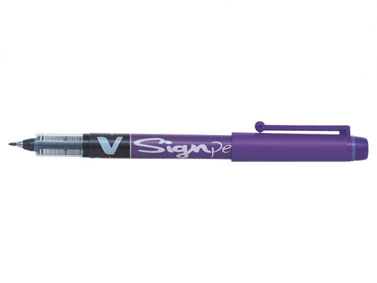 Pilot V Sign Liquid Ink Pen 2mm Tip 0.6mm Line Violet (Pack 12) - 301101208 - NWT FM SOLUTIONS - YOUR CATERING WHOLESALER