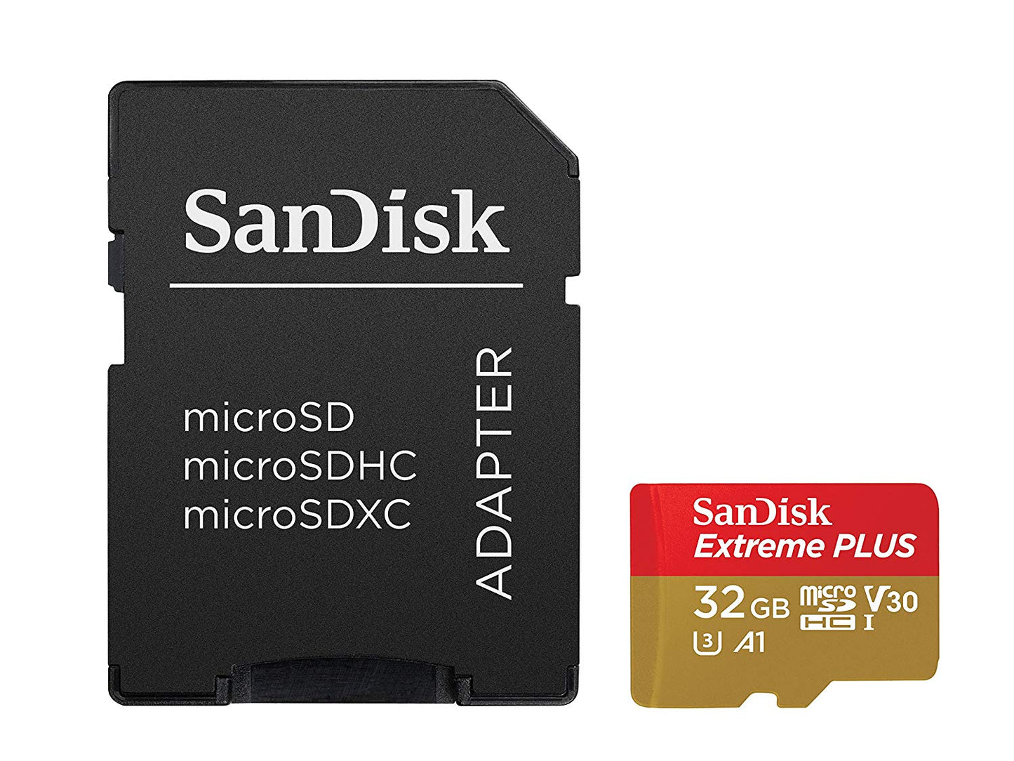 SanDisk Extreme Plus 32GB Class 10 UHS-I-U3 Micro SDHC Memory Card and Adapter