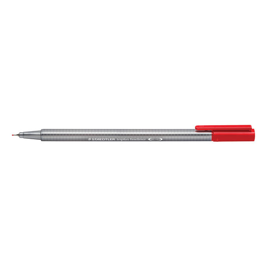 Staedtler Triplus Fineliner Pen 0.8mm Tip 0.3mm Line Red (Pack 10) 334-2 - NWT FM SOLUTIONS - YOUR CATERING WHOLESALER