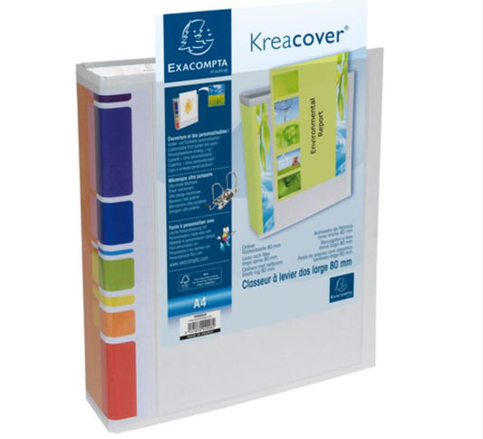 Exacompta Kreacover Prem Touch Lever Arch File PVC A4 80mm Spine Width White (Pack 10) - 200802H - NWT FM SOLUTIONS - YOUR CATERING WHOLESALER