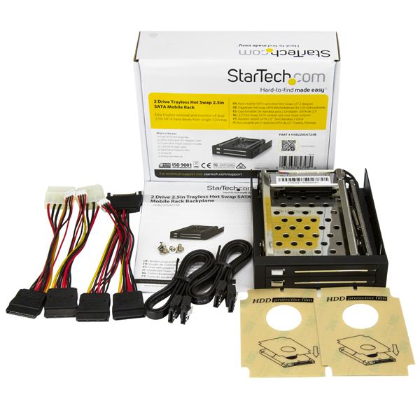 StarTech.com 2 Drive 2.5in Trayless SATA Mobile Rack