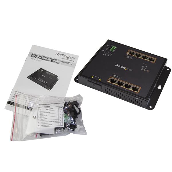 StarTech.com GbE Switch 8 Port PoE plus 2 SFP Ports