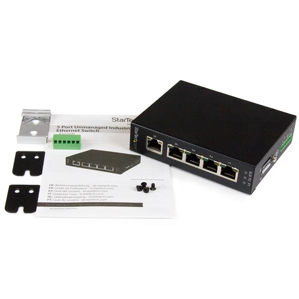 StarTech.com 5 Pt Unmanaged Ind. Gbit Switch DIN Rail