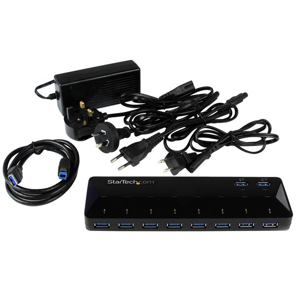 StarTech.com 10 Port USB 3.0 Hub with 2 x 1.5A Ports