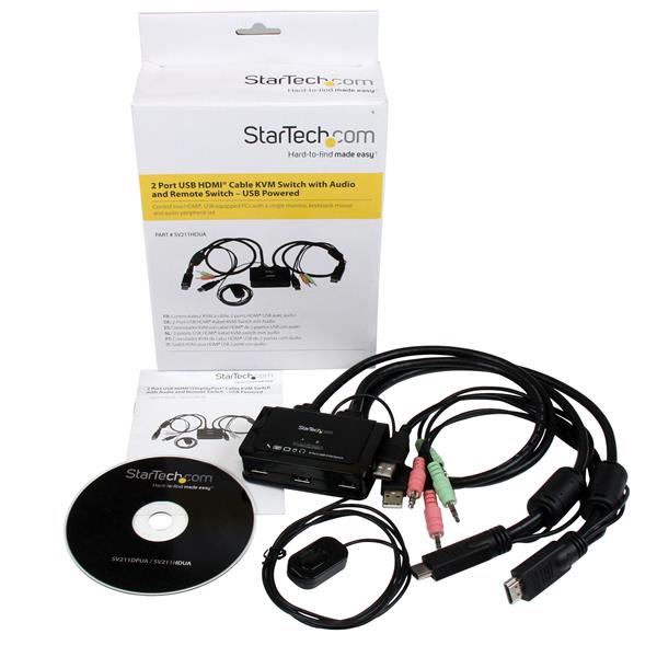 StarTech.com 2 Port USB HDMI Cable KVM Switch