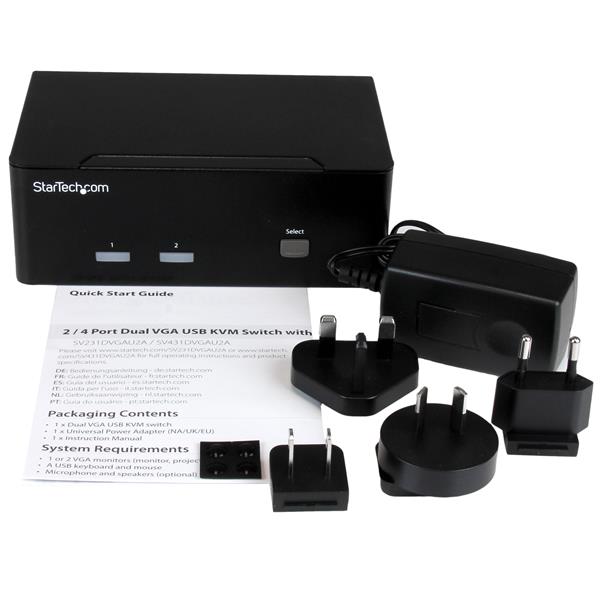 StarTech.com 2 Port KVM switch with Dual VGA USB 2.0