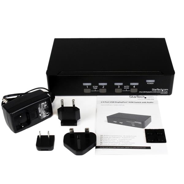 StarTech.com 4 Port USB DP KVM Switch with Audio