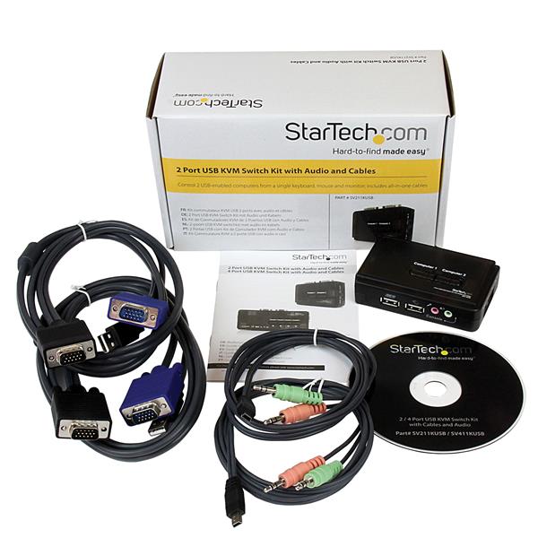 StarTech.com 2 Port Black USB KVM Switch