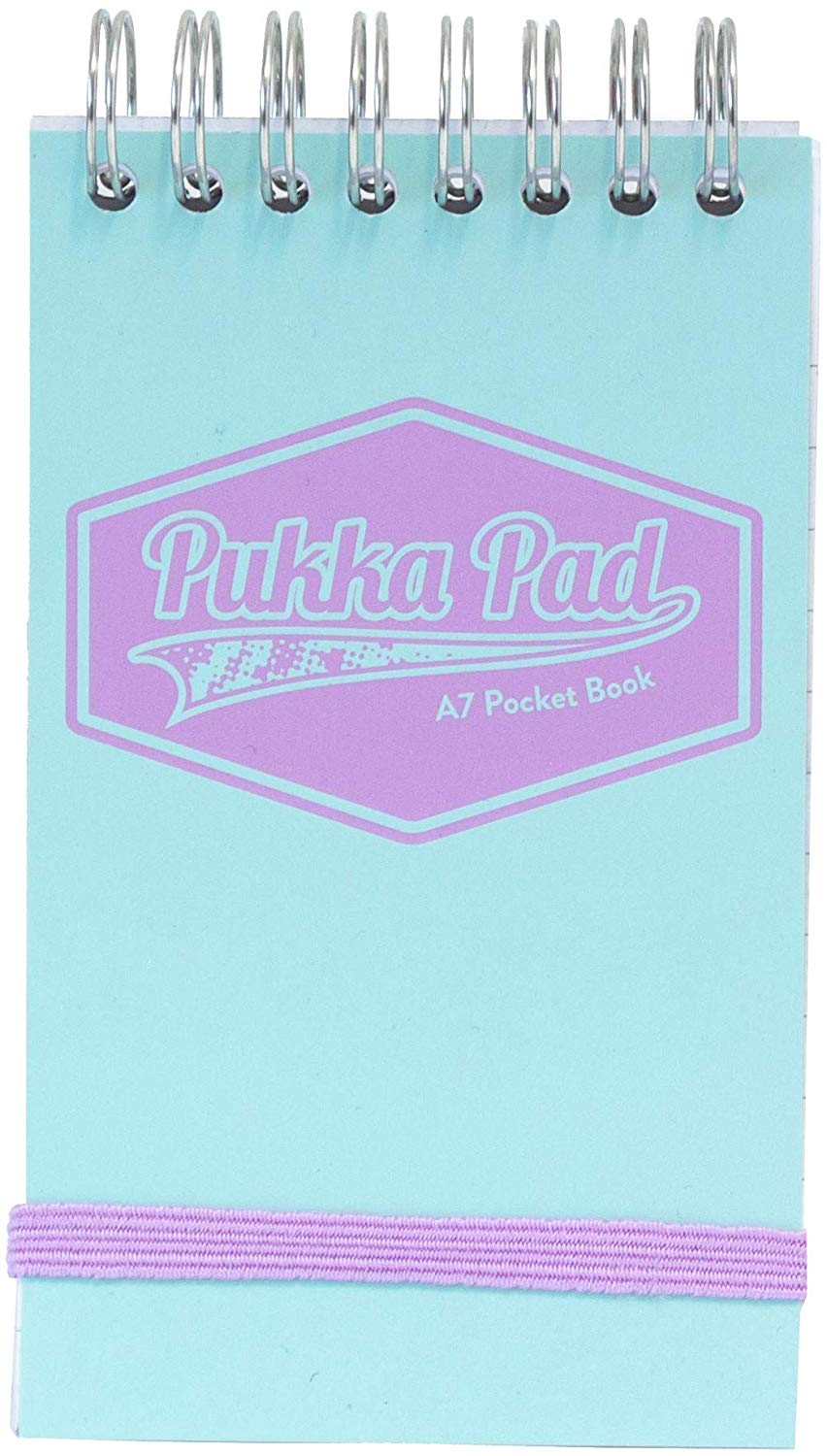 Pukka A7 Wirebound Card Cover Pocket Notebook Ruled 100 Pages Pastel Blue/Pink/Mint (Pack 6) - 8903-PST