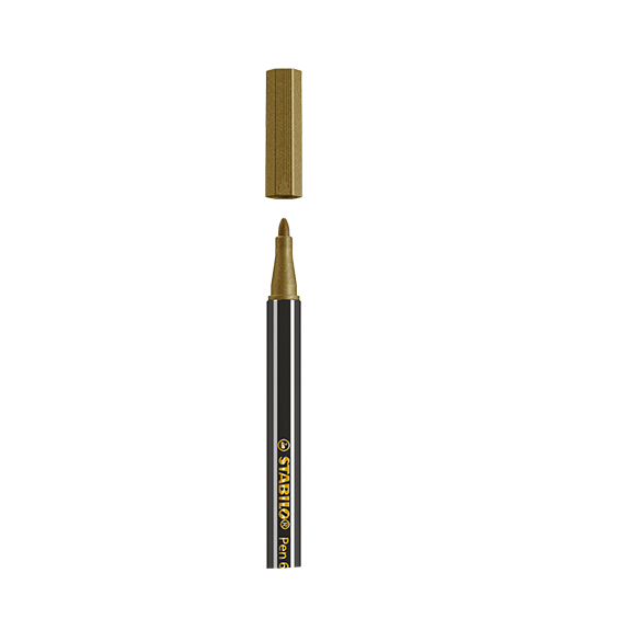 STABILO Pen 68 Metallic Fibre Tip Pen 1.4mm Line Gold/Silver/Copper (Pack 3) - B-53046-10