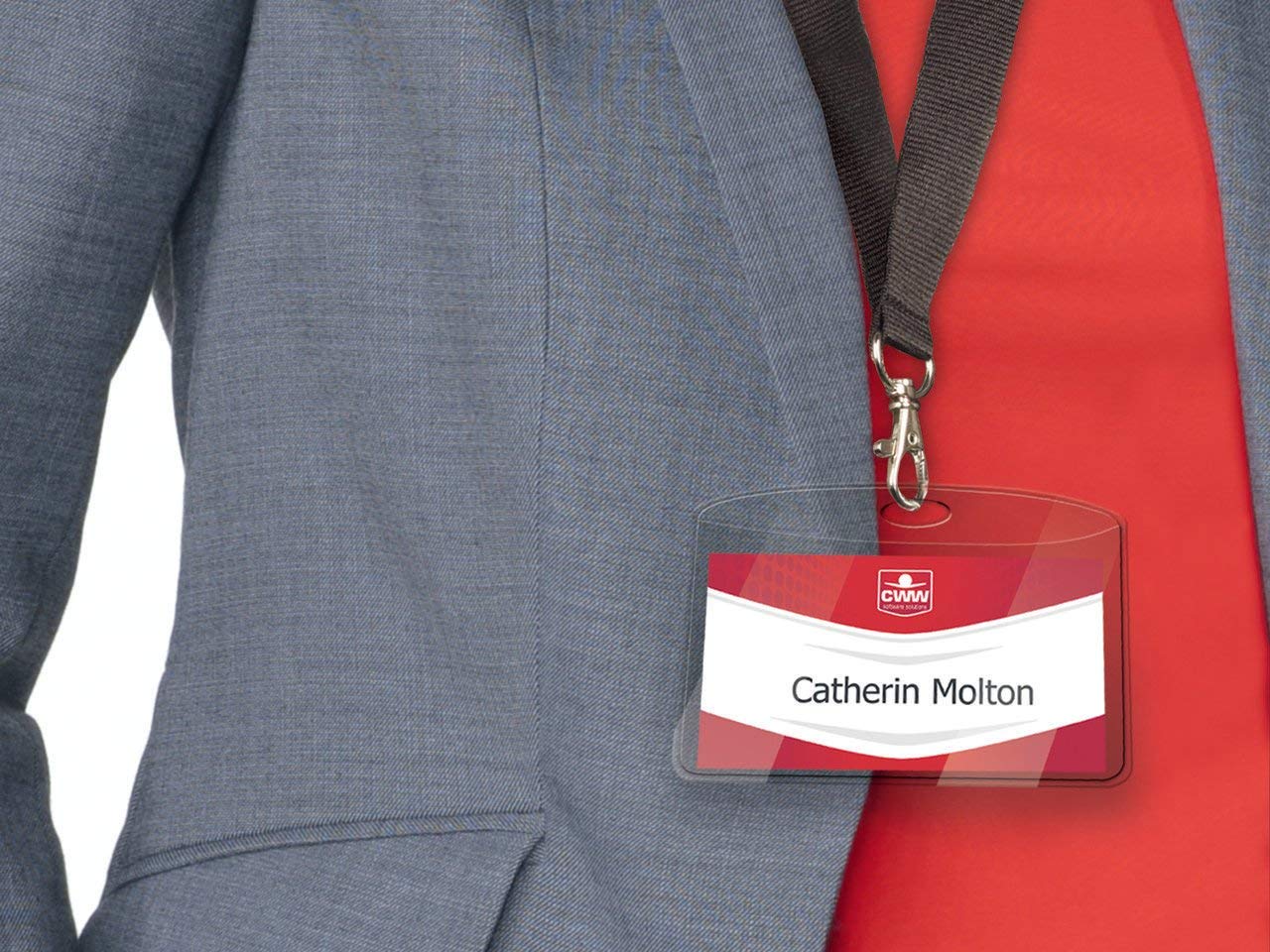 Avery Name Badge Holder with Lanyard 60x90mm (Pack 10) - 4825