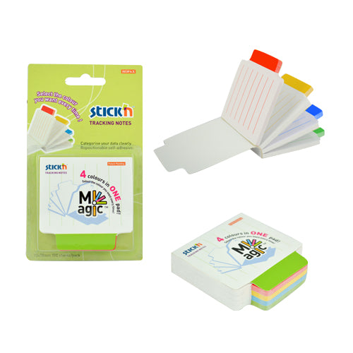 Stickn Magic Tracking Notes 70x70mm Ruled 100 Sheets White with Coloured Tab 21559 - NWT FM SOLUTIONS - YOUR CATERING WHOLESALER