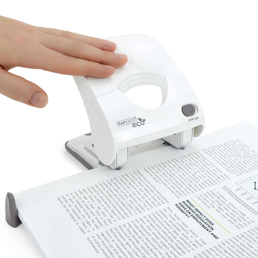 Rapesco Eco X5-40ps Less Effort 2 Hole Punch Plastic Soft White - 1526